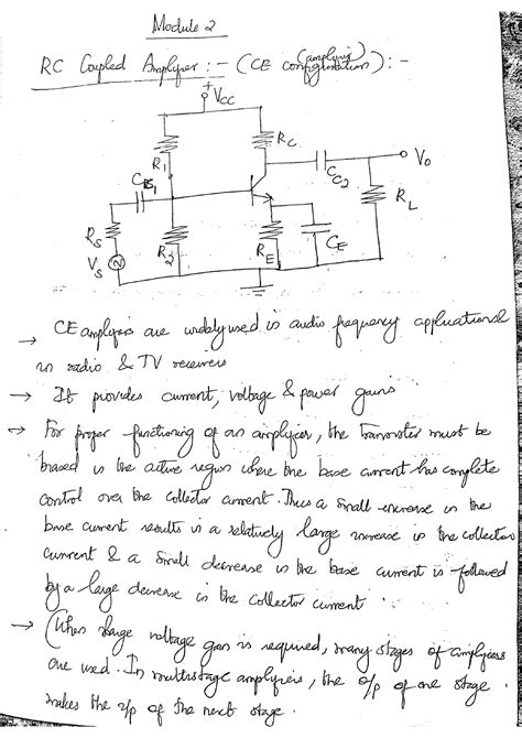 RC Coupled Amplifier Notes Electronic Devices And Circuits Studocu