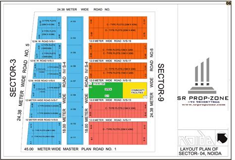 Layout Plan of Noida Sector-4 HD Map