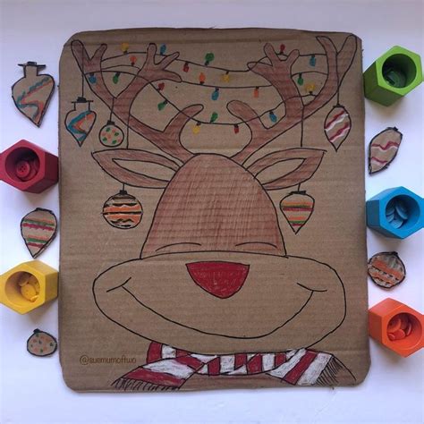 Recycle Through Crafting 📦 On Instagram “🦌rudolf Matching Activity 🦌 I