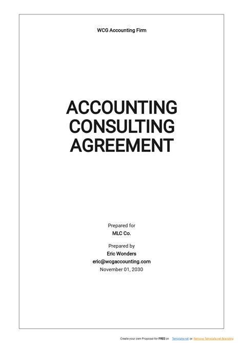 Accounting Consulting Agreement Template