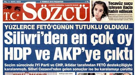 Sözcü gazetesi manşetleri oku 2 Temmuz 2018 gazeteler Haberler