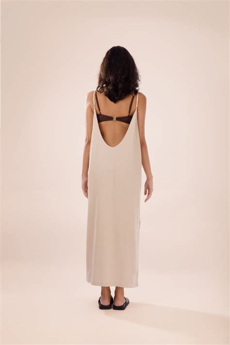 Vestido Sobrepor Naked Bege Duna Mahina