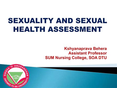 Sexuality And Sexual Health Assessment Ppt