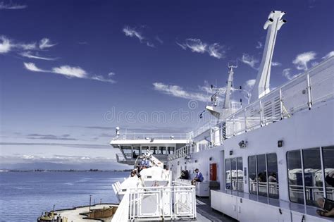 On Deck View Of Bc Ferries Super Ferry Facing The Bridge While Docked