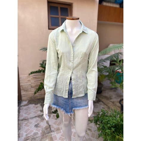 Blusa Verde Social Brech Bazar Desapego Shopee Brasil