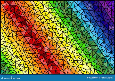 Stained Glass Illustration Abstract Background The Colored Elements Arranged In Rainbow