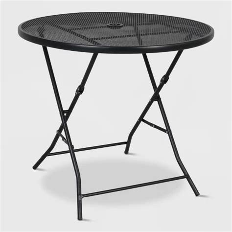 32 Metal Mesh Folding Patio Table Threshold Black Patio Table