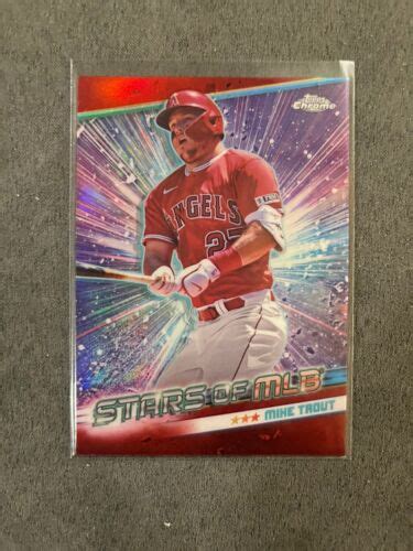 Topps Stars Of Mlb Chrome Mike Trout Red Csmlb Ebay