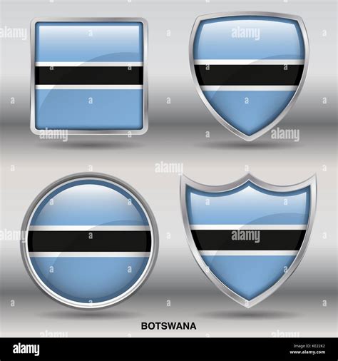 Botswana Flag 4 Shapes Flags States Country In The World With