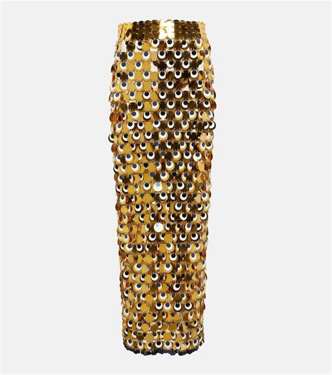 Rabanne Embellished Jersey Maxi Skirt Paco Rabanne