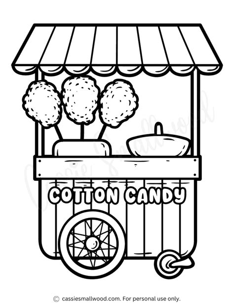 Cotton Candy Stand Coloring Page