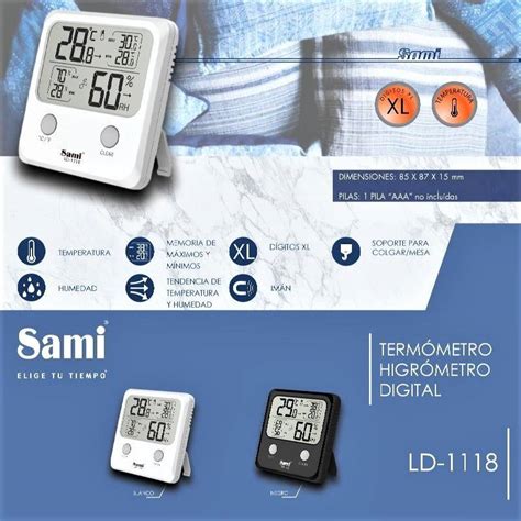 Termómetro E Higrómetro Digital Memoria De Máximos Y Mínimos Dígitos Xl