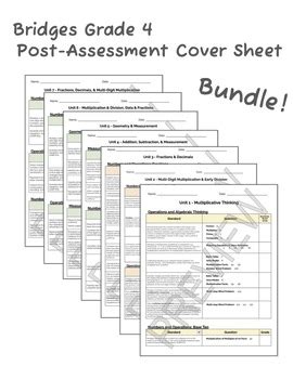 Bridges Th Grade Standards Based Post Assessment Cover Sheets Units