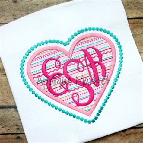 Machine Embroidery Design Applique Heart Beaded INSTANT DOWNLOAD - Etsy