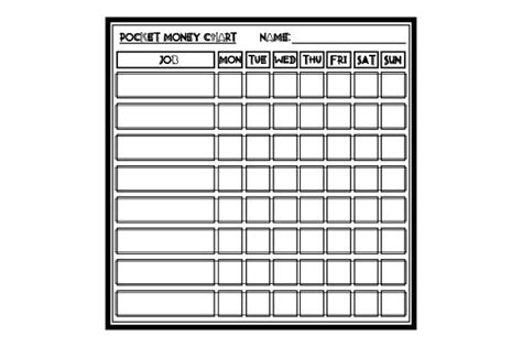 Pocket Money Chart Template Minimalist Svg Cut File By Creative