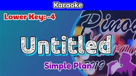 Untitled By Simple Plan Karaoke Lower Key Youtube