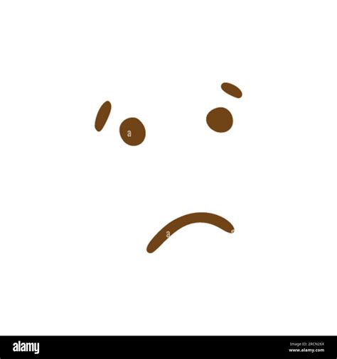 Upset face doodle icon. Emoticon in hand drawn style isolated on white ...