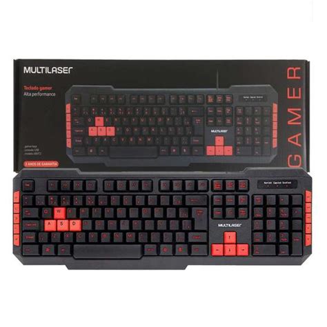 Teclado Gamer Usb Multimidia Teclas Em Vermelho Multilaser Teclado