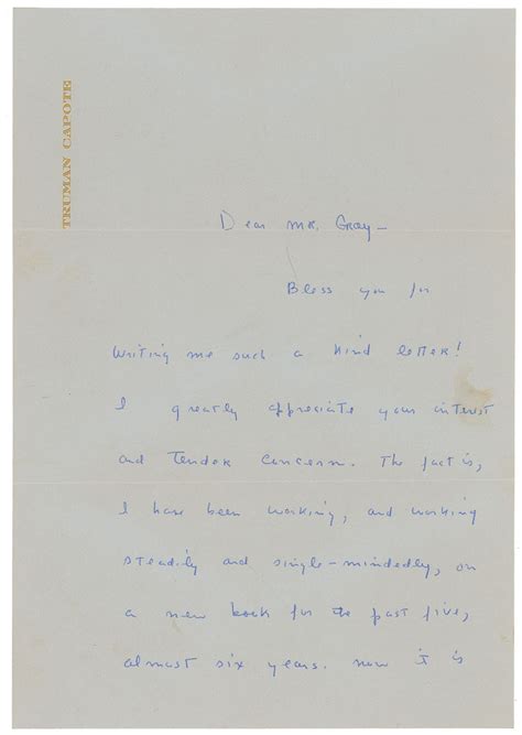 Sell Truman Capote Letters, Manuscripts, Books at RR Auction