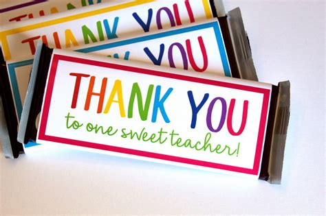 Teacher Appreciation Printable Candy Bar Wrappers Celebrate All Year