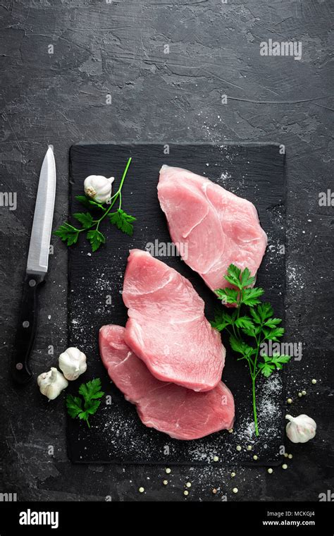 Raw Turkey Meat Fresh Turkey Meat Steakes Sliced Stock Photo Alamy