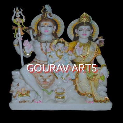 White Traditional Gauri Shankar Marble Statue For Worship At Rs