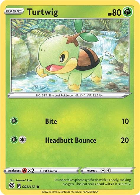 Turtwig 6 172 Pokemon Enkeltkort Fra SWSH Brilliant Stars