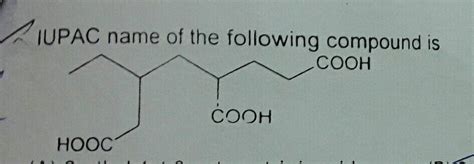 The Correct Iupac Name Of The Compound Hooc Ch Ch Cooh Is