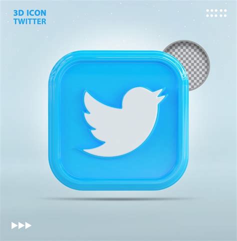 Premium PSD Twitter Icon 3d On Social Media