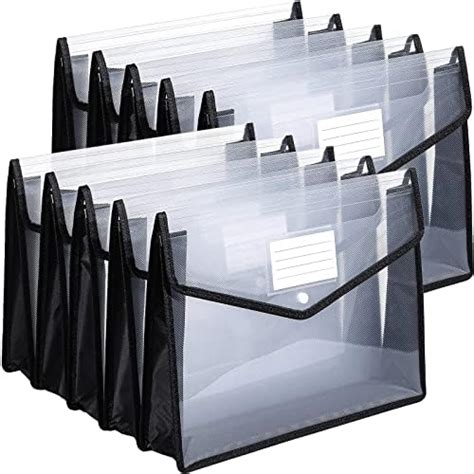 Beliky 10 Pieces Plastic File Folders Envelope Expanding File Wallet