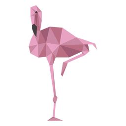 Design PNG E SVG De Flamingo Bico Rosa Perna Baixo Poli Para Camisetas