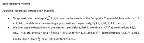 Romberg Integration - Numerical methods