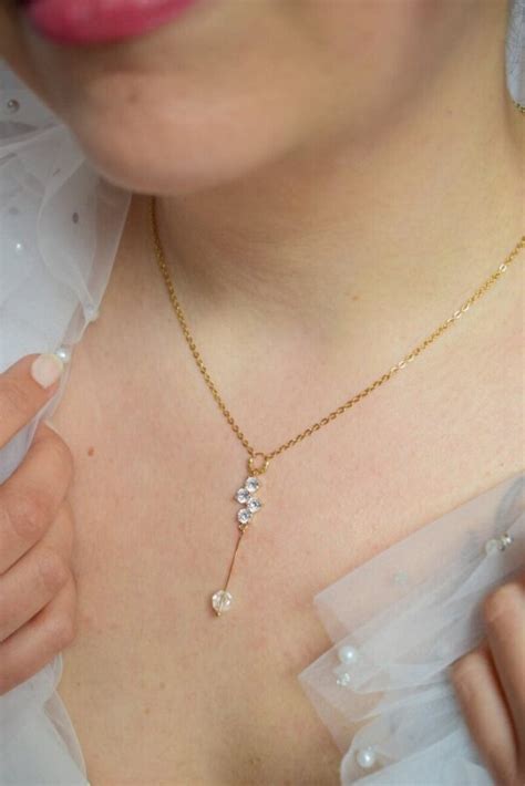 NECTAR Collier De Mariage Avec Des Strass Et Cristaux Tombants Dans