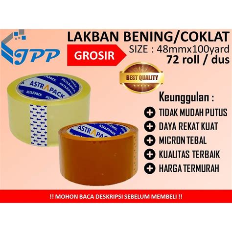 Jual LAKBAN BENING COKLAT 48mm X 100 Yard 45 Micron ASTRAPACK KUALITAS