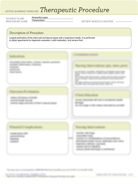 SOLUTION: Thoracentesis Therapeutic Procedure form 2 - Adult Health