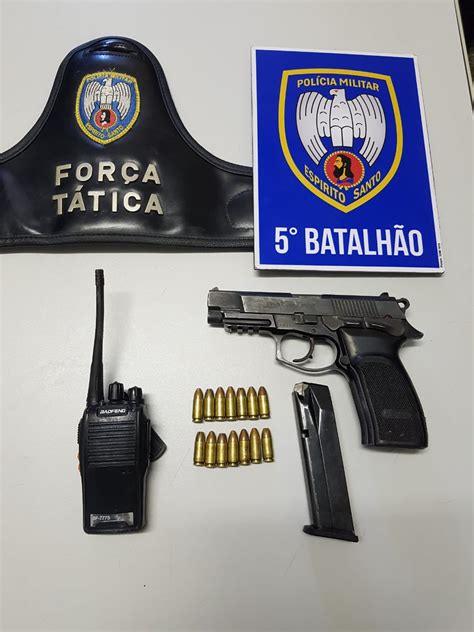 PMES Polícia Militar apreende arma de fogo e detém homem mandado