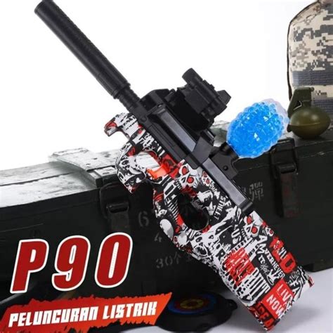 Jual Tembakan Mainan Anak Anak Electric Water Gel Blaster Gun P90