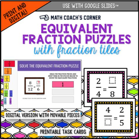 Equivalent Fraction Puzzles Print And Digital Versions Math Coach S