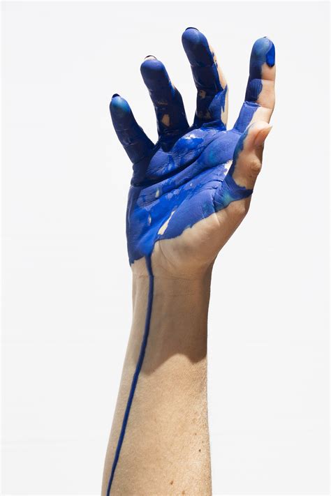 Human Hand With Blue Paint Free Image Peakpx