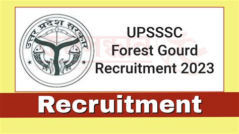 Upsssc Forest Gourd Recruitment 2023