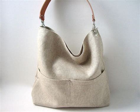 Bucket Bag In Woven Linen Casual Summer Tote Etsy Cartera Mujer