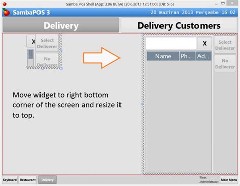 custom package delivery system sambapos