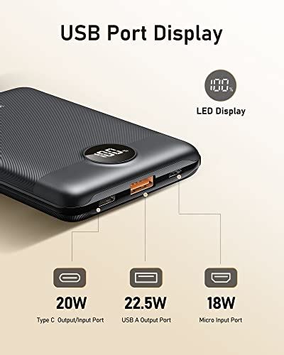 VEEKTOMX Mini Power Bank 10000mAh Small Portable Charger With PD 3 0