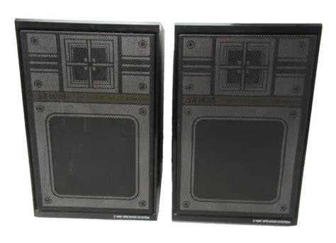 Vintage Retro Sanyo Bookshelf Speakers Sx W18 Made In Japan Black 1980s