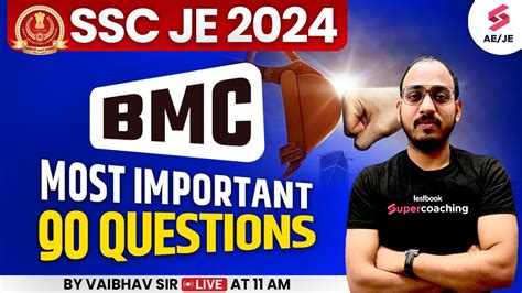 SSC JE 2024 Civil Engineering SSC JE BMC Most Important Questions