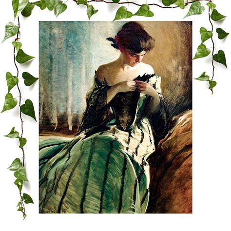 Victorian Era Portrait Art Print | Green Victorian Dress | Vintage Wal – Public Art Garden