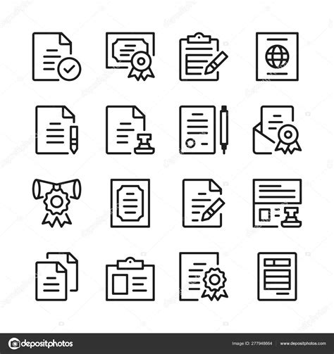 Legal Documents Line Icons Set Legal Forms Modern Graphic Design