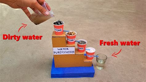 Water Purification Working Model Easy Science Project Youtube