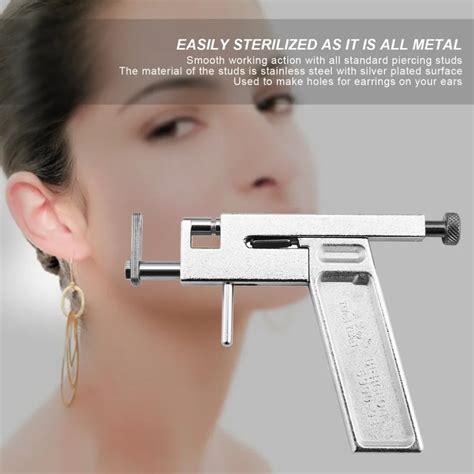 Set Professional Stainless Steel Ear Nose Navel Body Piercing Gun