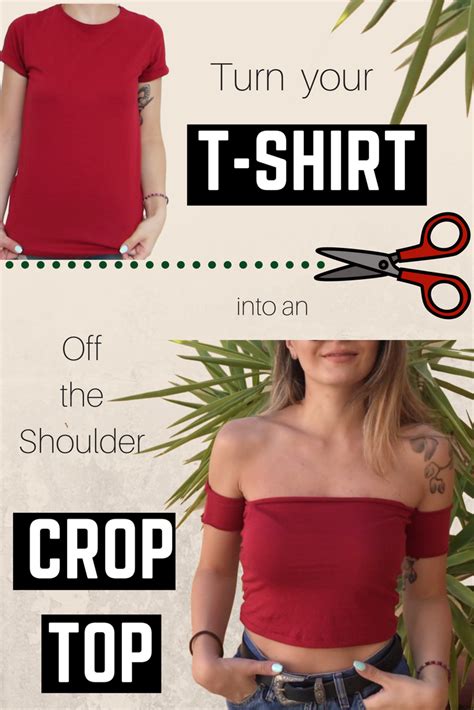 How To Turn A T Shirt Into An Off The Shoulder Crop Top Video Tutorial